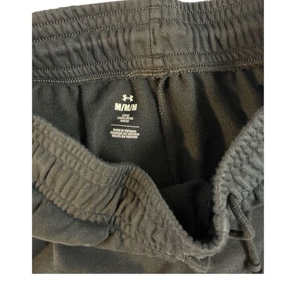 Under Armour Project Rock Terry Shorts Mens Size Medium Black Fleece Workout 5" - Picture 4 of 7